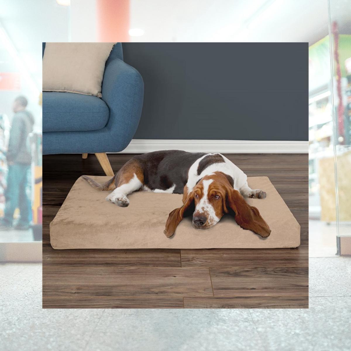 Picture of Petmaker 80-PET4014 37 x 24 x 4 in. Egg Crate & Memory Foam with Washable Orthopedic Pet Bed - Tan