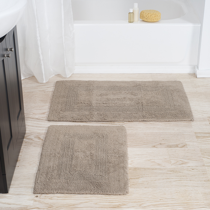 Picture of Lavish Home 67-0018-T 100 Percent Cotton 2 Piece Bathroom Runner Set, Taupe
