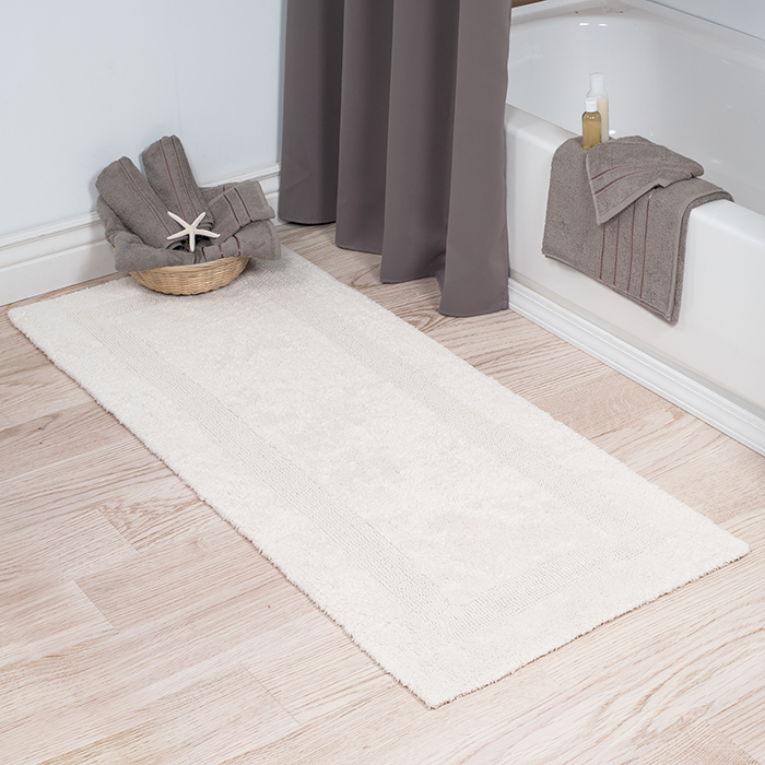 Picture of Lavish Home 67-0019-I 24 x 60 in. Plus 100 Percent Cotton Bathroom Runner&#44; Ivory