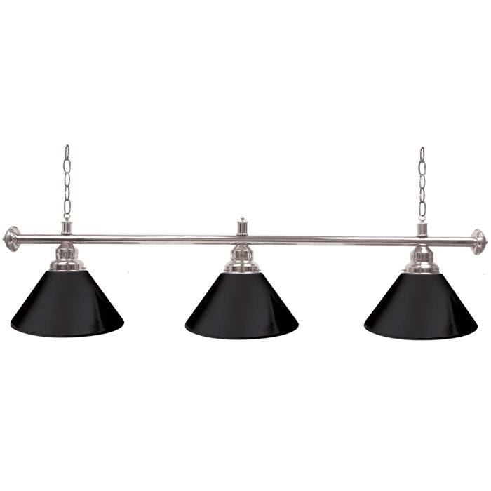 Picture of Trademark Global 603S-BLK 60 in. Premium 3 Shade Billiard Lamp - Black&#44; Silver