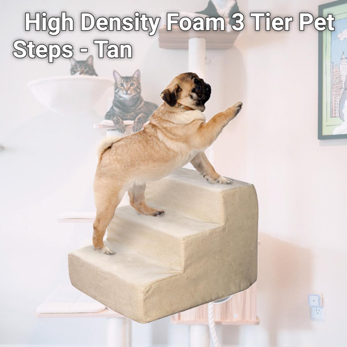 Picture of Petmaker 80-PET5062 High Density Foam 3 Tier Pet Steps - Tan