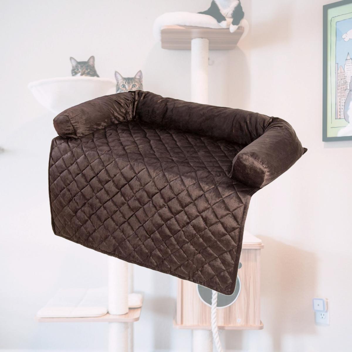 Picture of Petmaker 80-PET5063-LXL-BROWN 5 x 35 x 35 in. Furniture Protector Pet Cover with Bolster - Brown