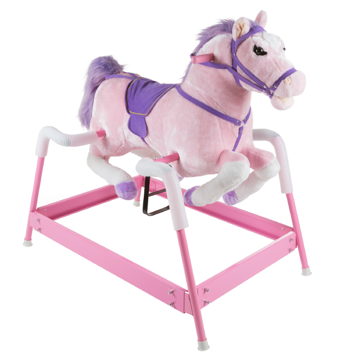 Picture of Happy Trails 80-BF035 Spring Rocking Horse Plush Ride on Toy - Pink