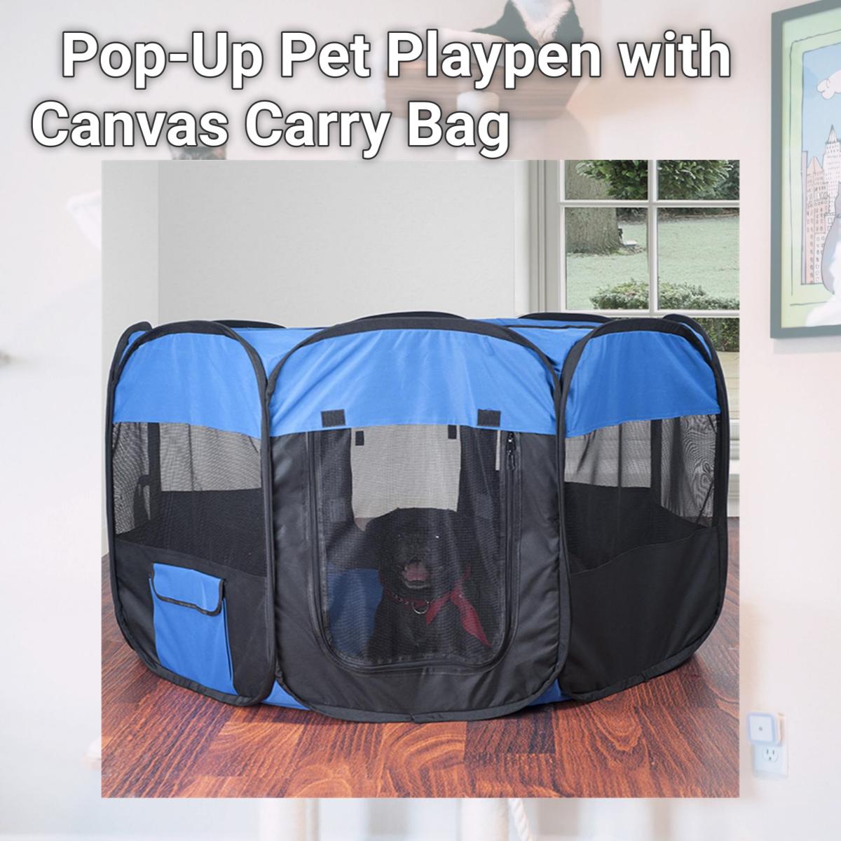 Picture of Petmaker 80-D120H Pop-Up Pet Playpen with Canvas Carry Bag