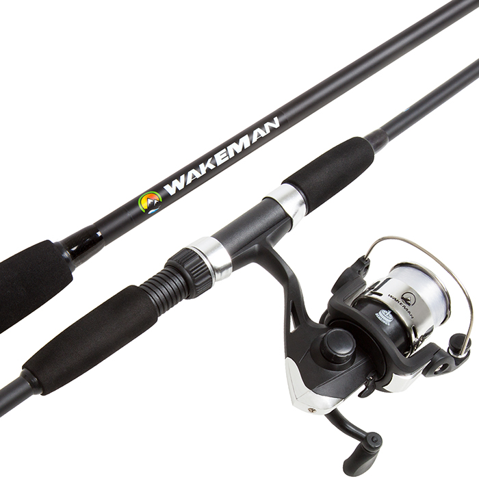 Picture of Wakeman 80-FSH2007 Spincast Fishing Gear Rod & Reel Combo for Bass-Trout Fishing&#44; Black