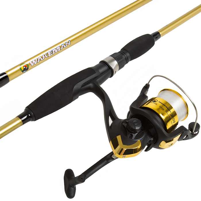 Picture of Wakeman 80-FSH3001 Spincast Fishing Gear Rod & Reel Combo for Bass-Trout Fishing&#44; Gold