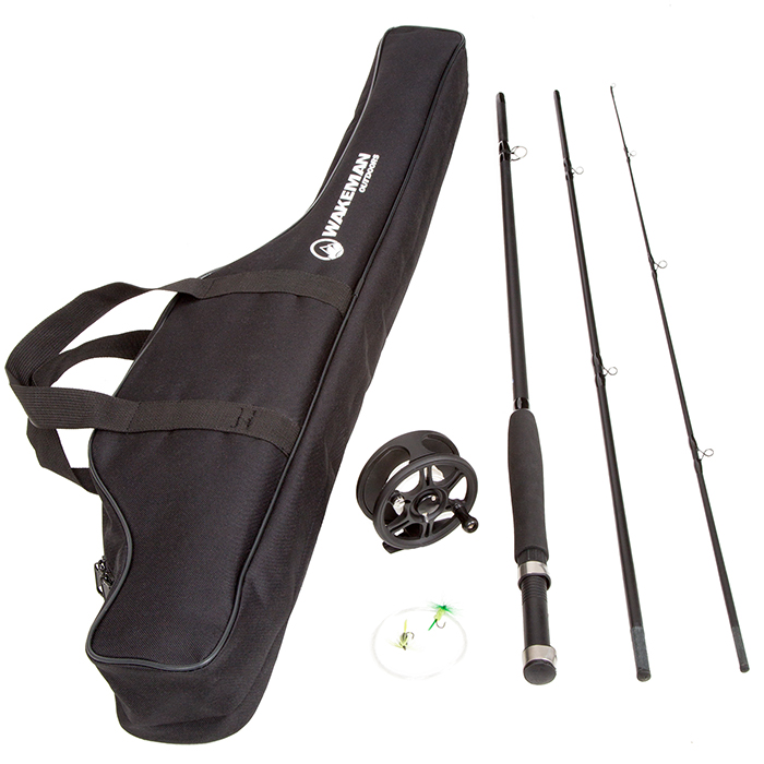Picture of Wakeman 80-FSH8000 Line & Carrying Case&#44; Spinning Reel with Fly Fishing Gear Rod Combo Kit