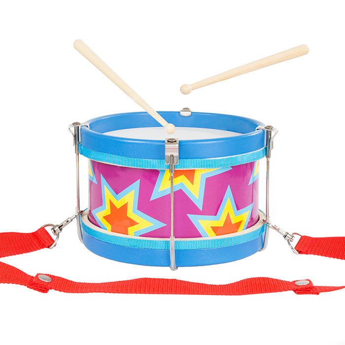 Picture of Hey Play 80-GD-5124 Double-Sided Toy Marching Drum with Adjustable Strap & Two Wooden Drum Sticks