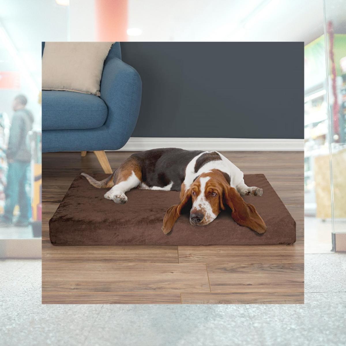 Picture of Petmaker 80-PET4014B 37 x 24 x 4 in. Orthopedic Pet Bed Egg Crate & Memory Foam with Washable Cover - Brown