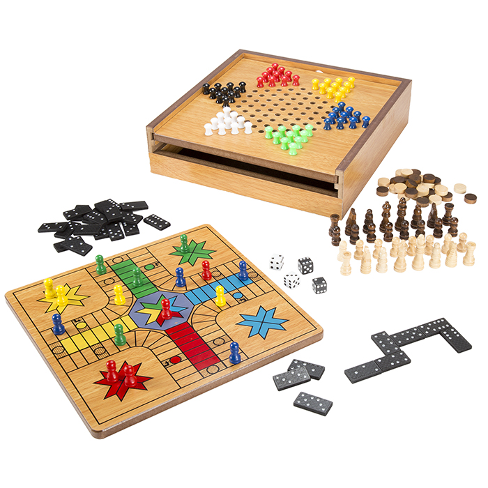 Picture of Hey Play 12-HY2764 7 In 1 Combo Game - Chess&#44; Ludo & Chinese Checkers
