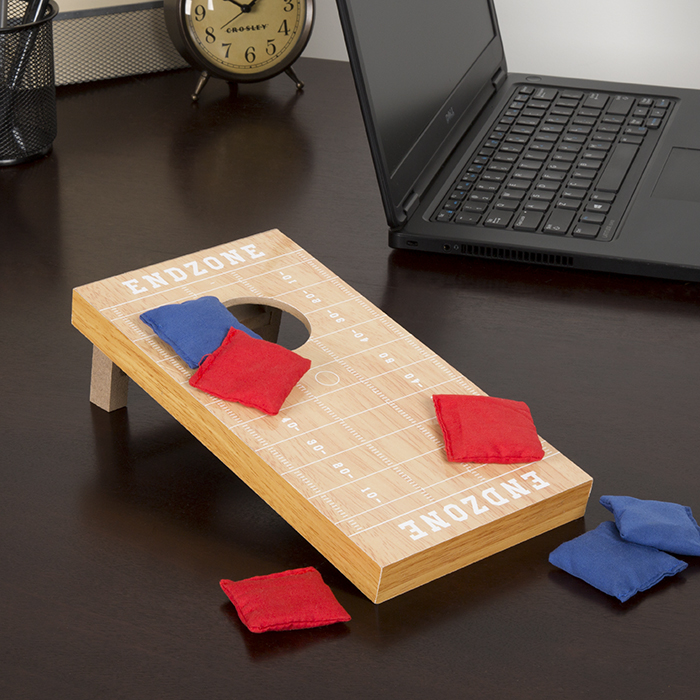 Picture of Hey Play 12-HY2738 Tabletop Cornhole Game - Football Field Theme