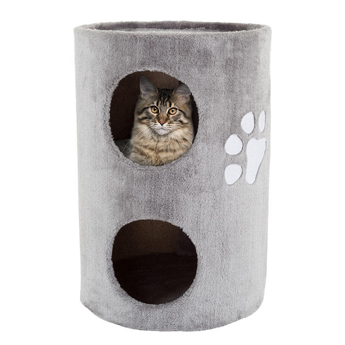 Picture of Petmaker 80-PET5080 14 in. dia. Double Hole 2 Story Cat Condo with Scratching Surface, Gray - 20.5 in. - 11.11 lbs