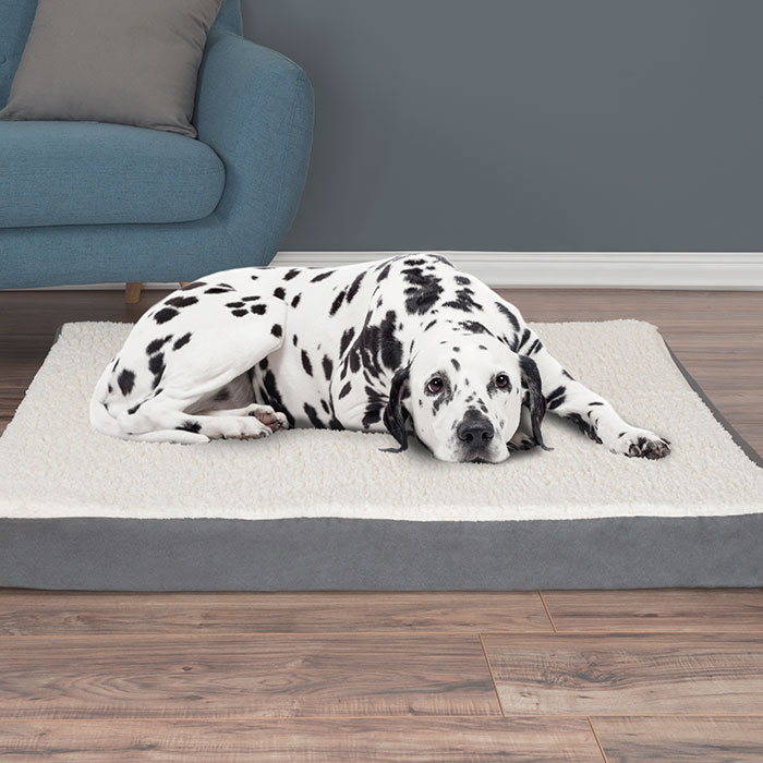 Picture of Petmaker 80-PET5091G Orthopedic Sherpa Top Pet Bed with Memory Foam & Removeable Cover - Gray
