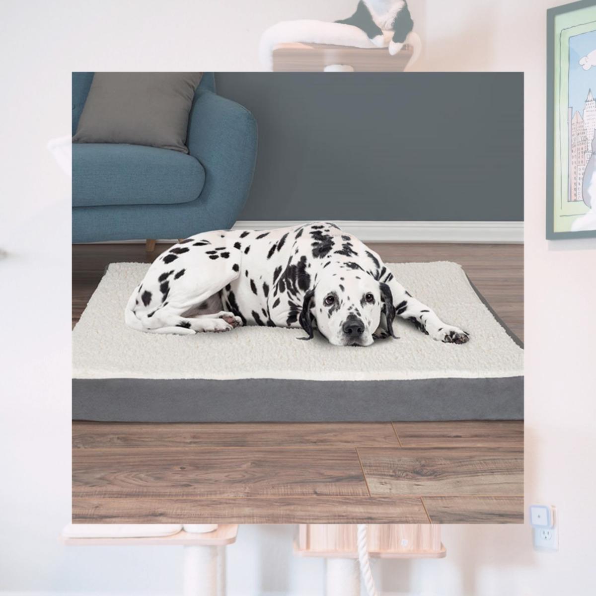 Picture of Petmaker 80-PET5091G Orthopedic Sherpa Top Pet Bed with Memory Foam & Removeable Cover - Gray