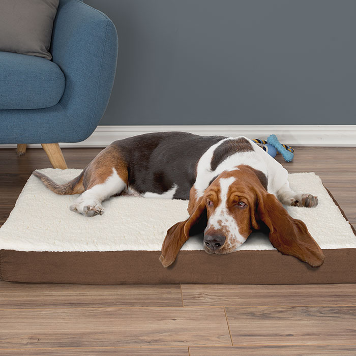 Picture of Petmaker 80-PET5090B Orthopedic Sherpa Top Pet Bed with Memory Foam & Removable Cover - Brown