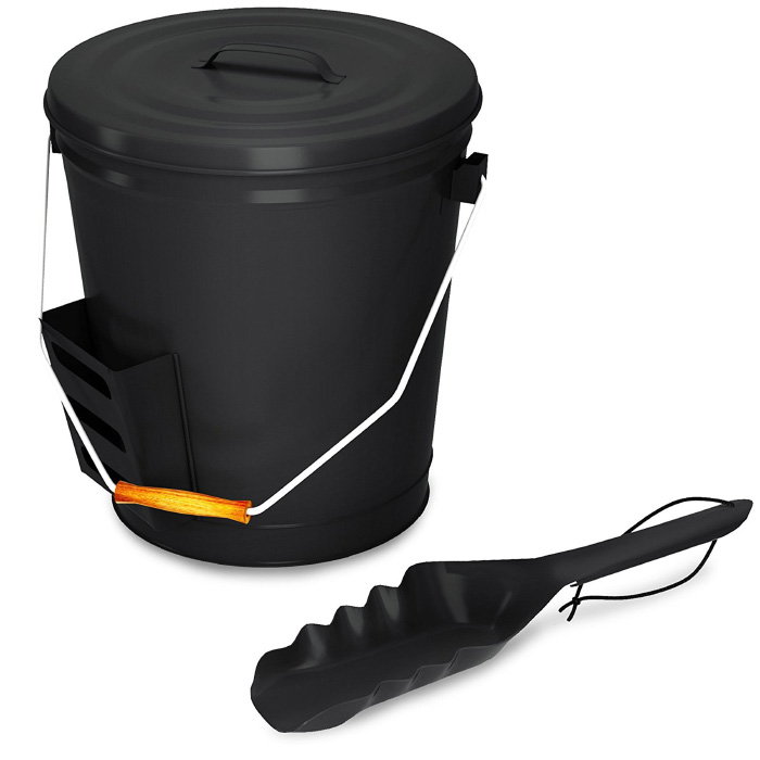 Picture of Home-Complete HC-7004 4.75 gal Bucket with Lid & Shovel - Black Ash