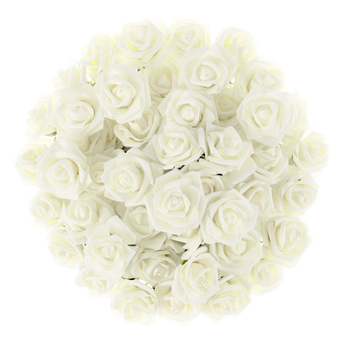 Picture of Pure Garden 50-LG1019 Artificial Roses with Stems-Real Touch Fake Flowers - Ivory