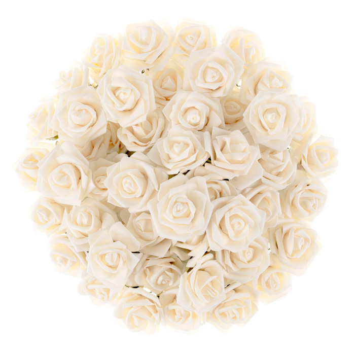 Picture of Pure Garden 50-LG1020 Artificial Roses with Stems-Real Touch Fake Flowers - Cream