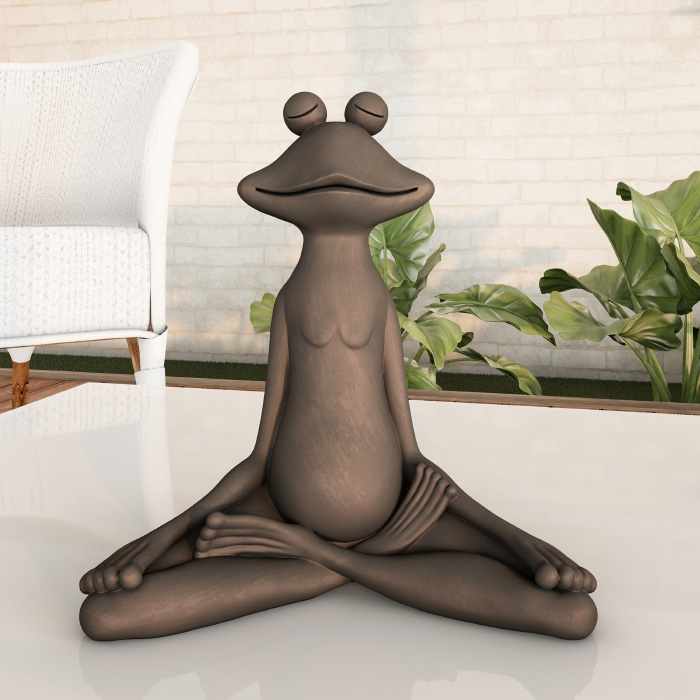 Meditating Frog Statue-Resin Zen Animal Yoga Figurine for Outdoor Lawn & Garden Decor -  GrillGear, GR3236337