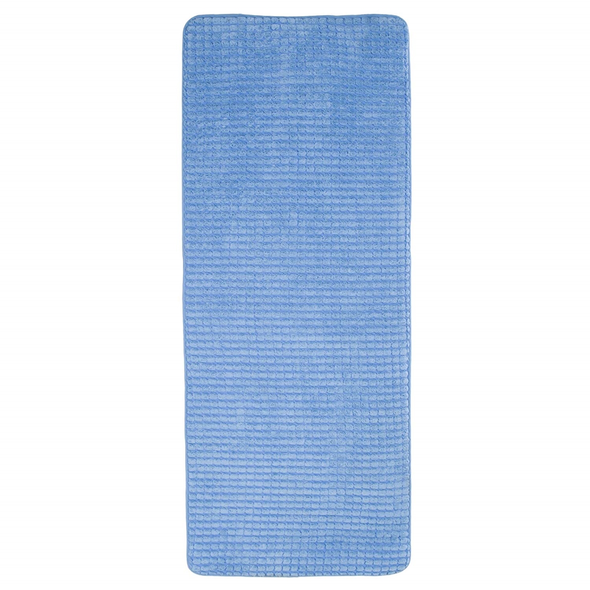 Picture of Bedford Home 67A-23390 24 x 59 in. Memory Foam Extra Long Bath Mat by Woven Jacquard Fleece - Blue