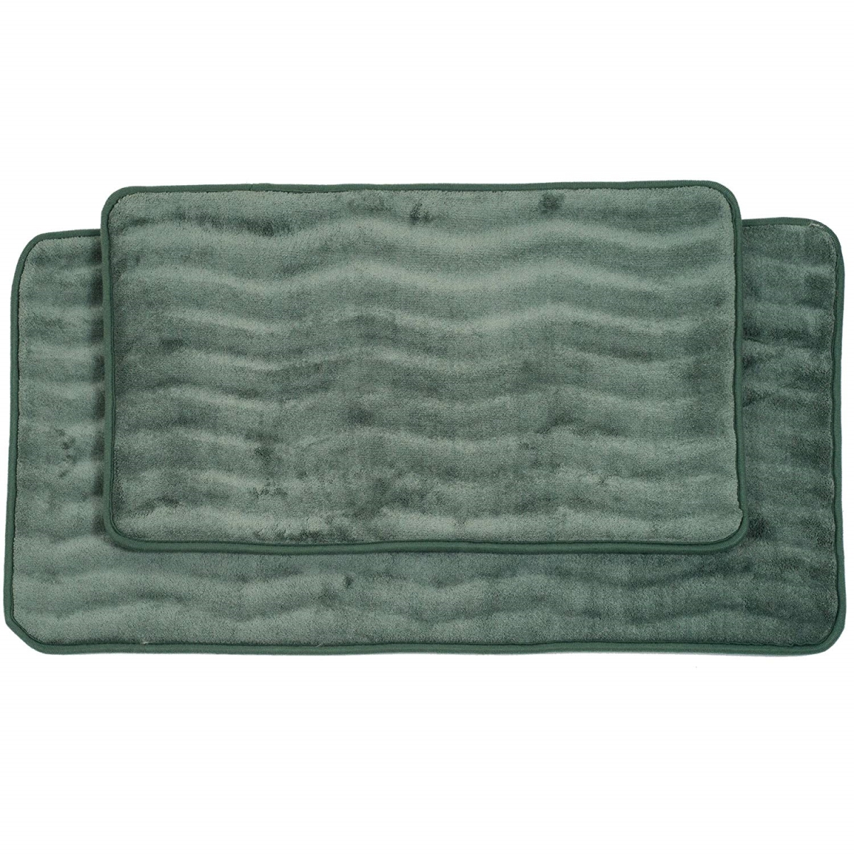 Picture of Bedford Home 67A-26587 Two Piece Foam Bath Mat Set - Green