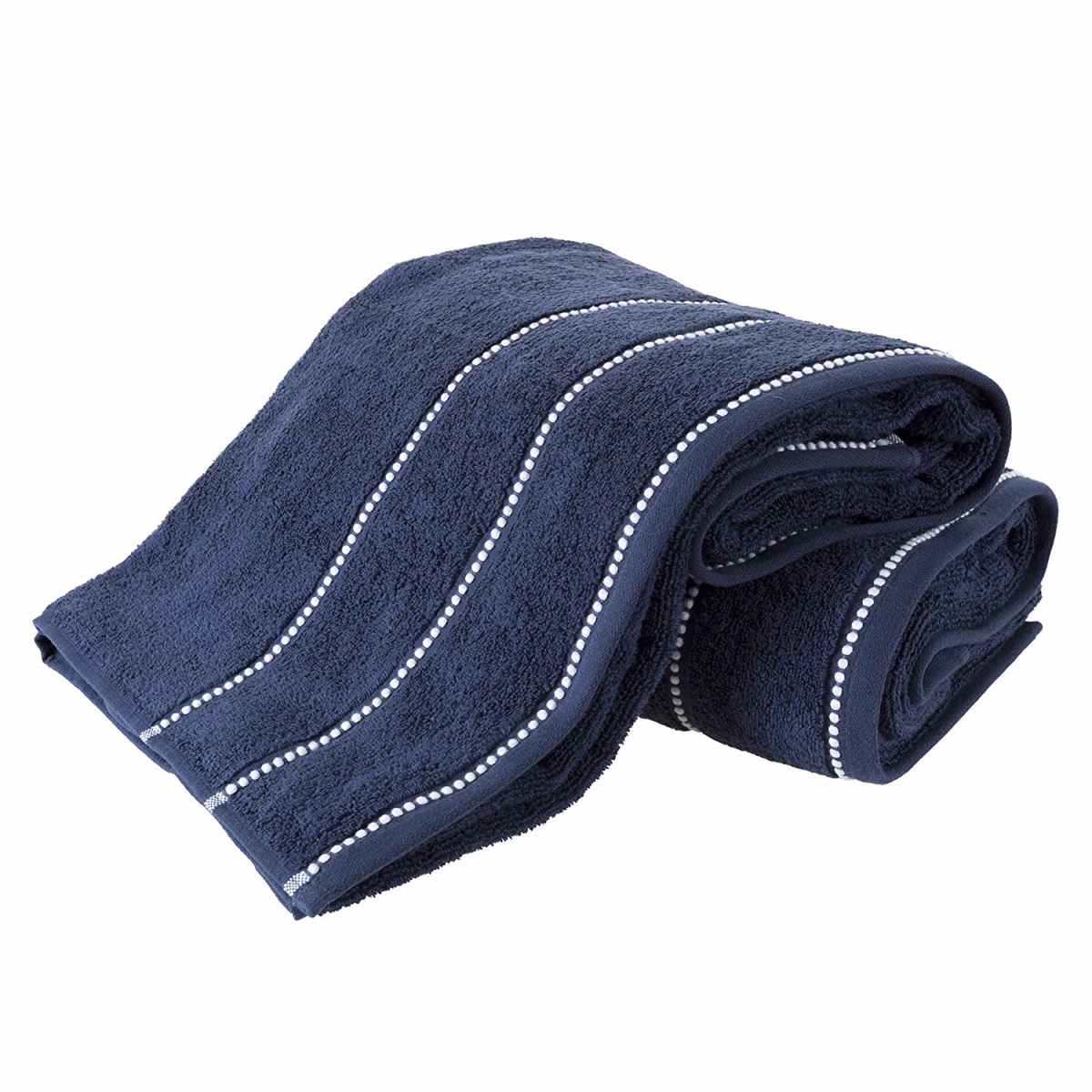 Picture of Bedford Home 67A-82672 Luxury Cotton Towel Set&#44; Navy & White - 2 Piece