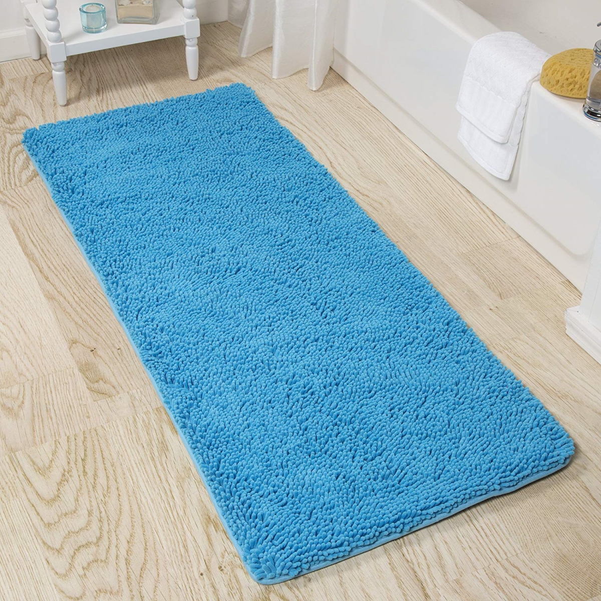 Picture of Bedford Home 67A-99063 Memory Foam Shag Bath Mat, 2 ft. by 5 ft. - Blue