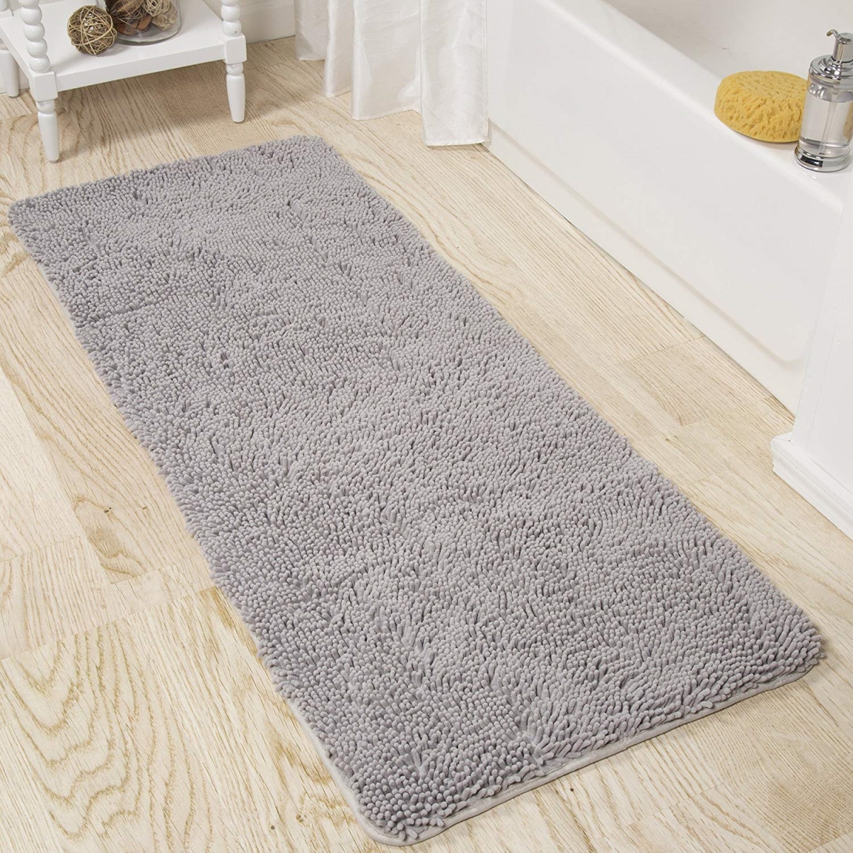 Picture of Bedford Home 67A-99087 Memory Foam Shag Bath Mat, 2 ft. by 5 ft. - Grey