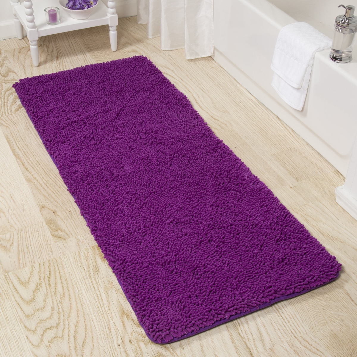 Picture of Bedford Home 67A-99124 Memory Foam Shag Bath Mat, 2 ft. by 5 ft. - Purple