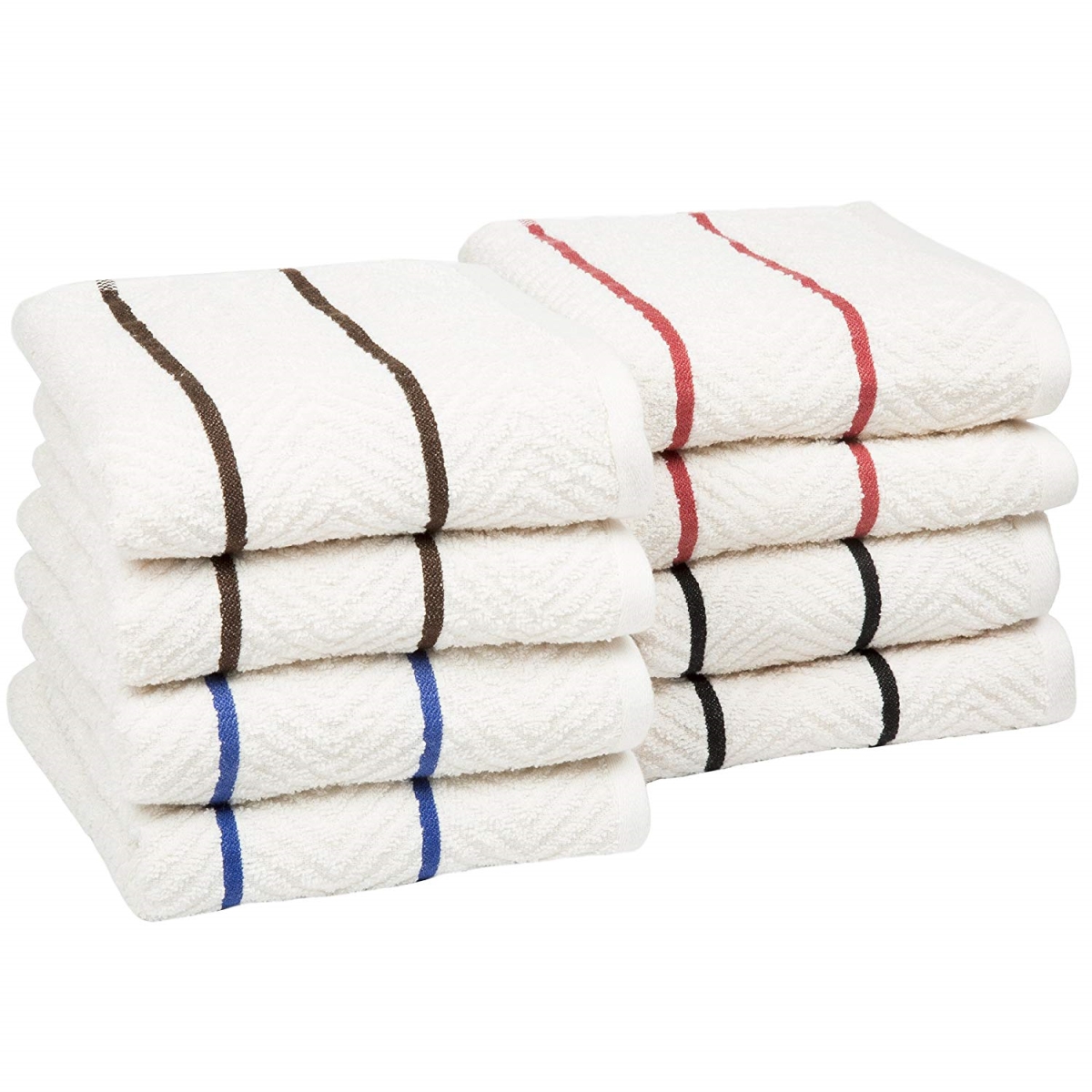 Picture of Bedford Home 69A-71523 8 Piece 100 Percent Cotton Chevron Terry Kitchen Towel Set