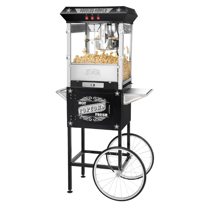 Picture of Great Northern Popcorn 83-DT5610 6035 Black Antique Style 8 oz Popcorn Popper Machine with Cart