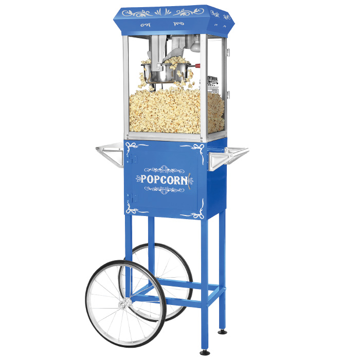 Picture of Great Northern Popcorn 83-DT5632 6098 Blue Foundation Popcorn Popper Machine Cart - 8 oz
