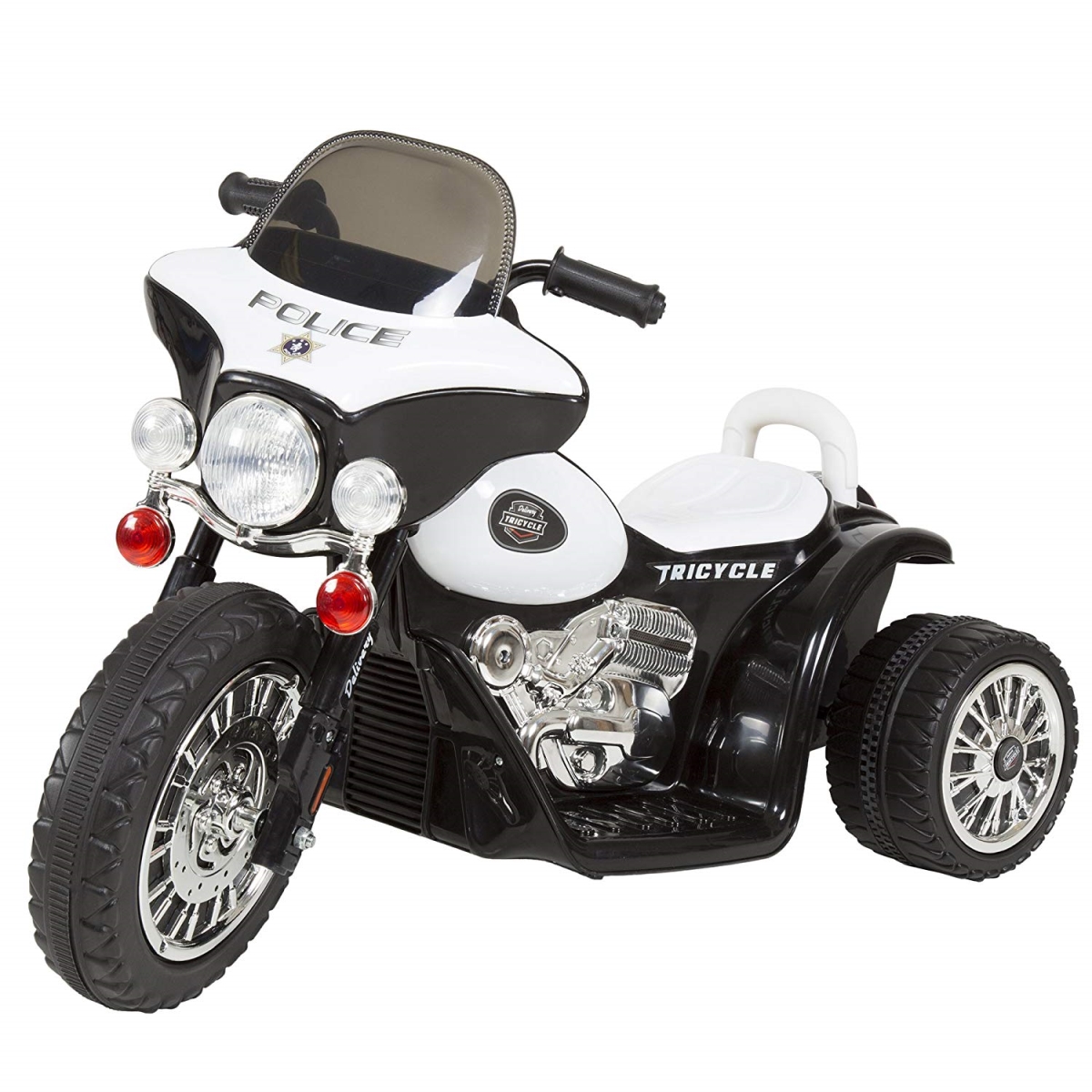 90-YJ876B 3 Wheel Mini Motorcycle Trike for Kids - Police Car -  Trademark Global
