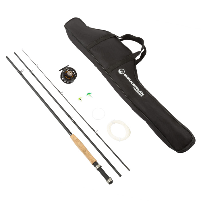 Picture of Wakeman 80-FSH5046 3 Piece Collapsible 97 in. Fiberglass & Cork Rod Fly Fishing Pole