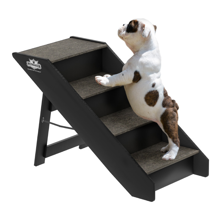 Picture of Petmaker 80-PET6147 Folding Pet Stairs-Carpeted Foldable Durable Wood Steps-Compact