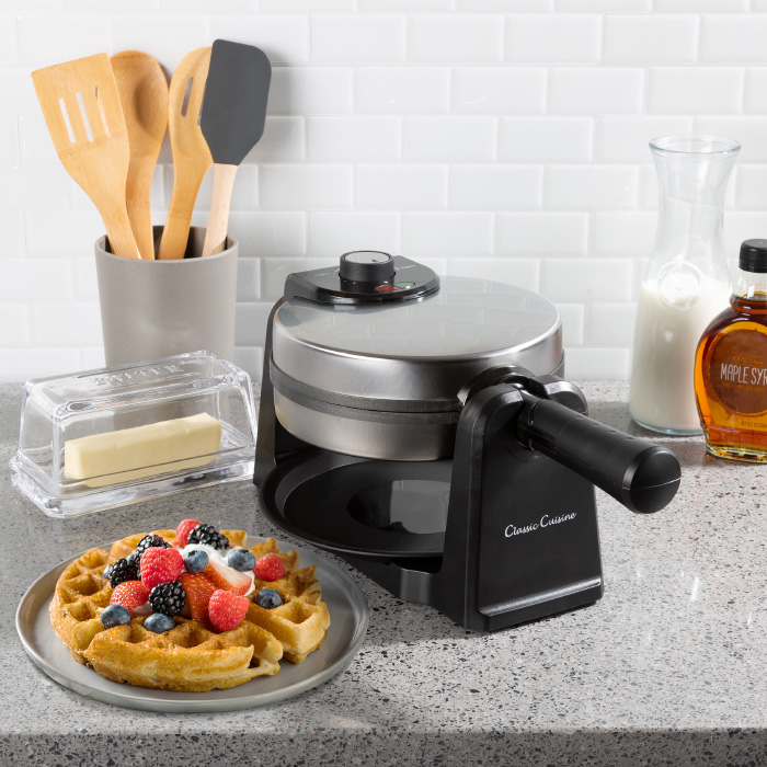 Picture of Classic Cuisine 82-KIT1119 Waffle Iron-Classic 180 Rotation Flip Waffle Maker with Nonstick Plates