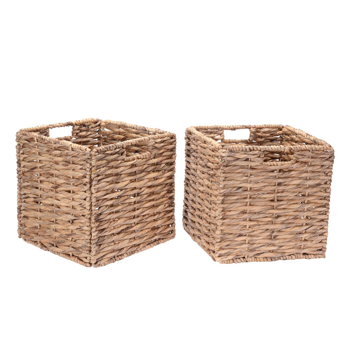 Picture of Villacera 83-DEC7015 12 in. Square Handmade Twisted Wicker Storage Bin - Set of 2