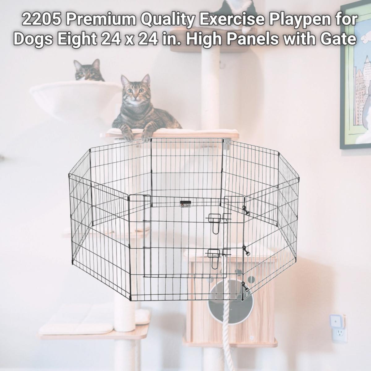 Picture of Pet Trex 83-DT5290 2205 Premium Quality Exercise Playpen for Dogs Eight 24 x 24 in. High Panels with Gate