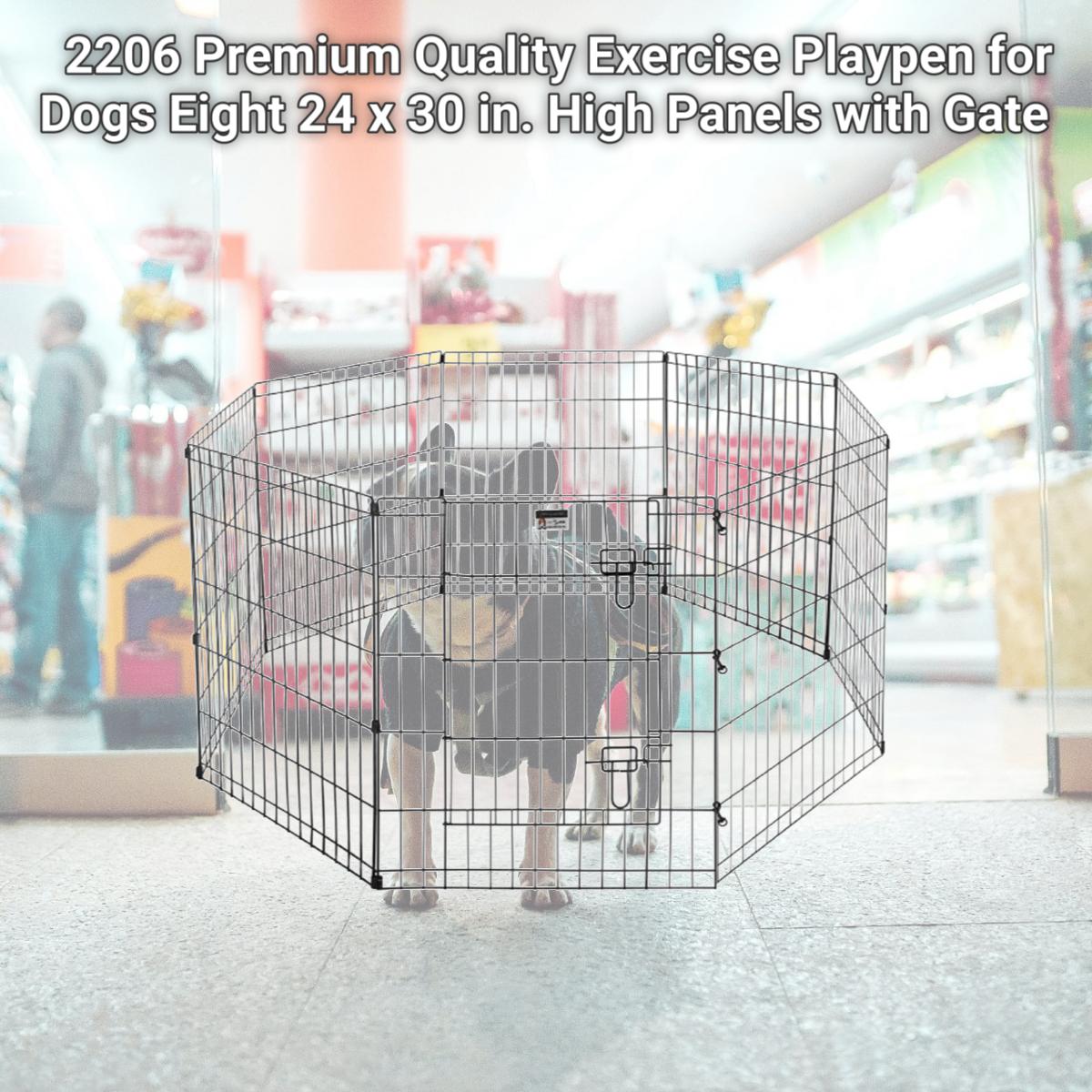 Picture of Pet Trex 83-DT5291 2206 Premium Quality Exercise Playpen for Dogs Eight 24 x 30 in. High Panels with Gate