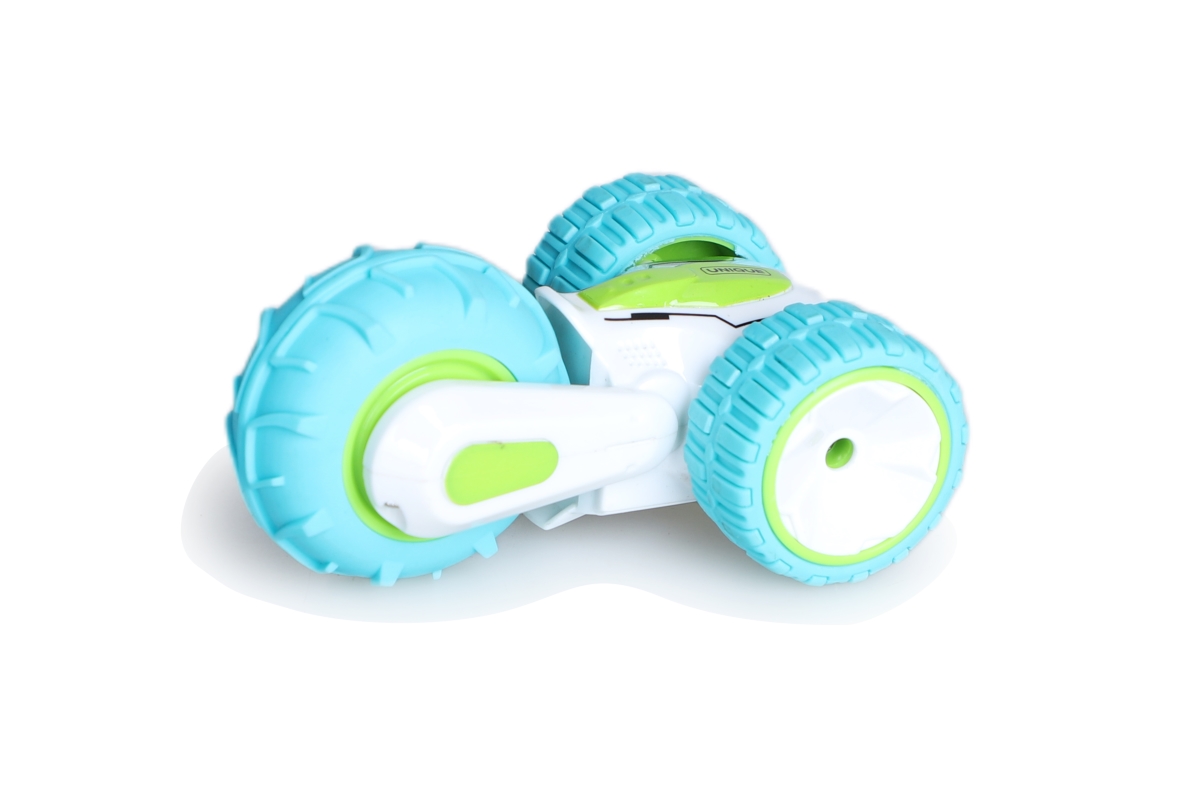 T20983 R/C Unique Tri-Wheel Mini Stunt Car (Blue) with Remote Control 2.4GHz, Turn Left & Right Swing, Rotate 360 -  Tradeopia