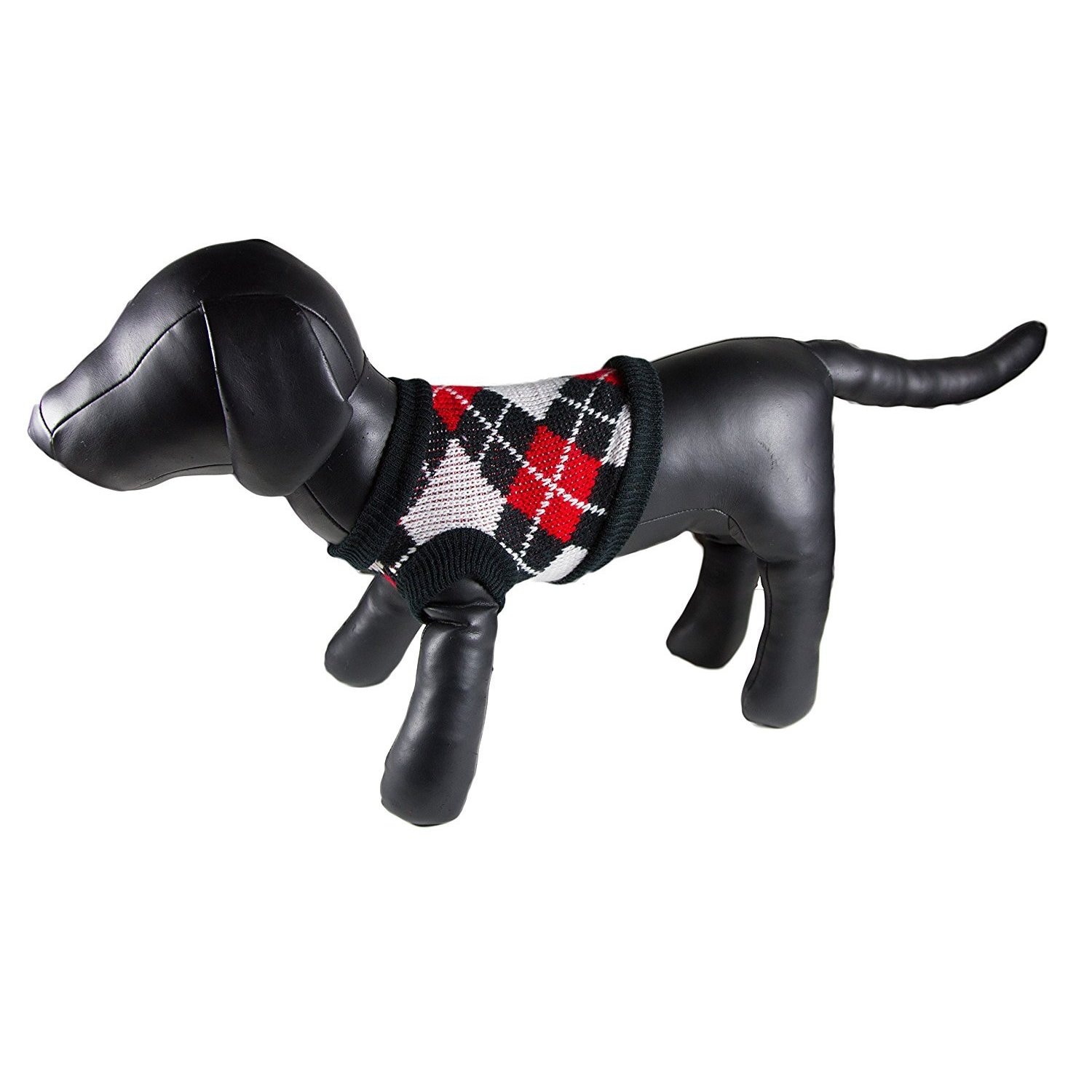 Picture of Petcessory DS1232XL Black Argyle Turtleneck Dog Sweater - Extra Large