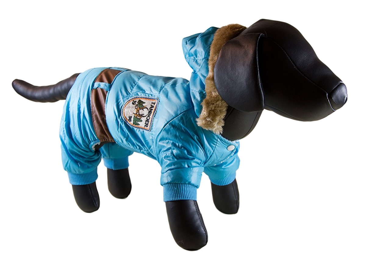 Picture of Petcessory DW03AS Light Blue Warm Parka 4-Leg Dog Hoodie Jacket - Small