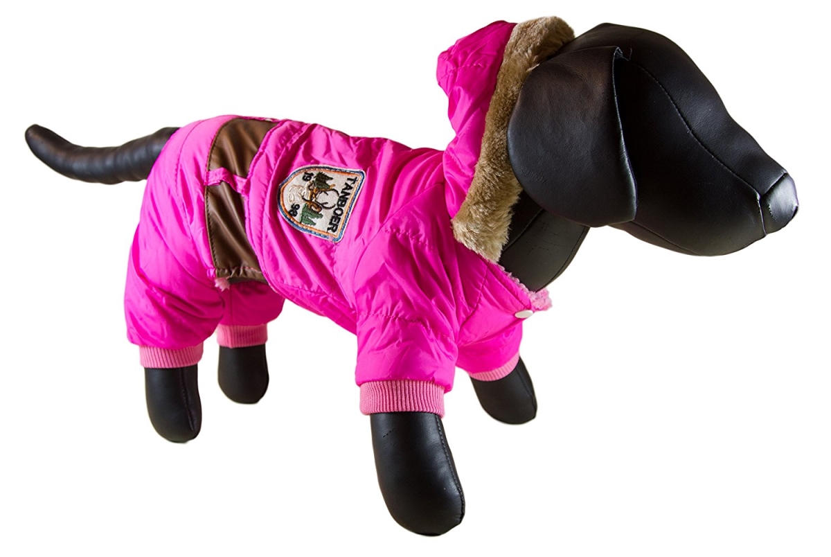 Picture of Petcessory DW03BXL Light Pink Warm Parka 4-Leg Dog Hoodie Jacket - Extra Large