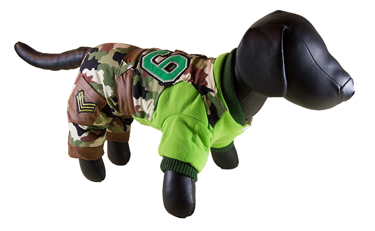 Picture of Petcessory DW05AXL Green Camouflage Warm 4-Leg Dog Parka Jacket - Extra Large