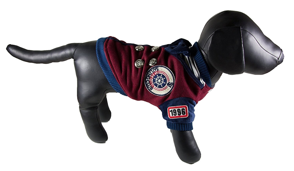 Picture of Petcessory DW08AM Red Stripe 2-Leg Dog Coat - Medium