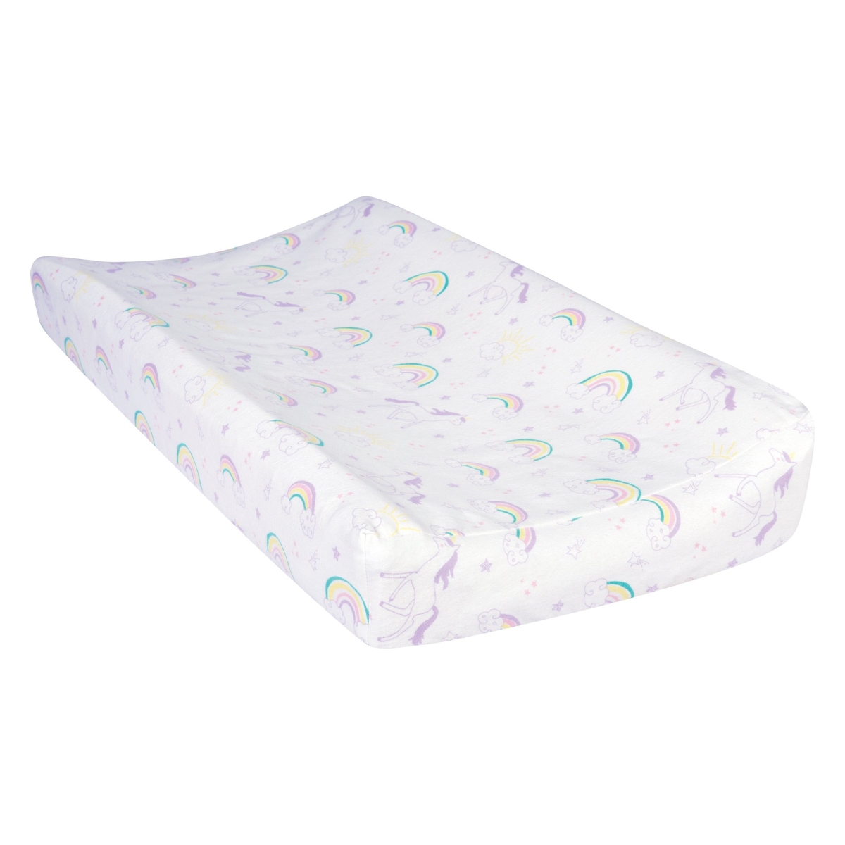 Trend-Lab 103631 Unicorn Rainbow Deluxe Flannel Changing Pad Cover, Multi Color