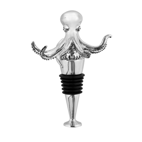 Picture of Twine 3496 Seaside Octopus Pewter Bottle Stopper