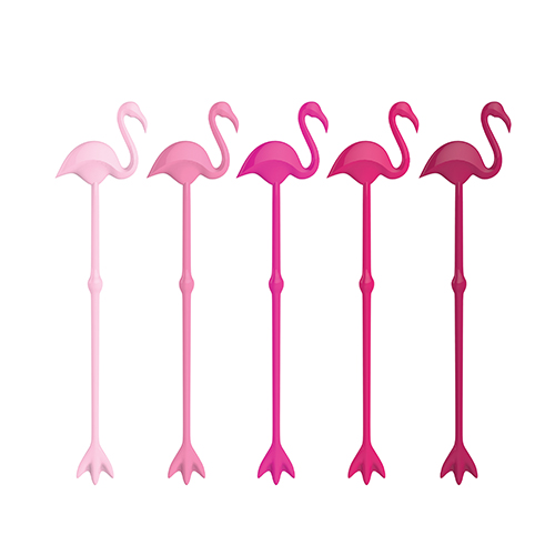 Picture of TrueZoo 4185 Flamingo Stir Sticks&#44; Pink - Set of 5