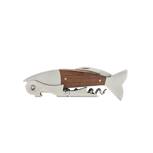 Picture of True 5278 Wood & Stainless Steel Fish Corkscrew