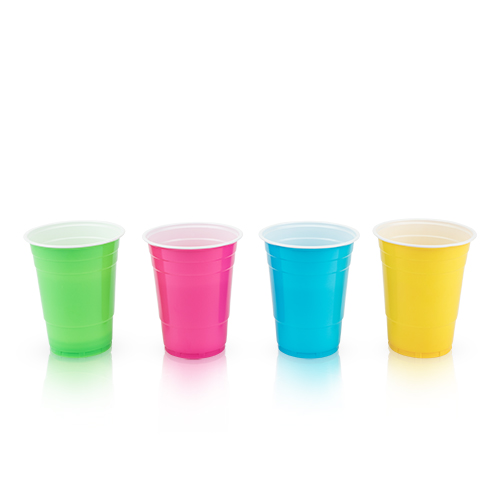 Picture of True 7172 Plastic 16 oz Graphic Color Cups, Multi Color - Set of 24